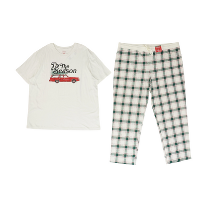 White Graphic Pajama Set