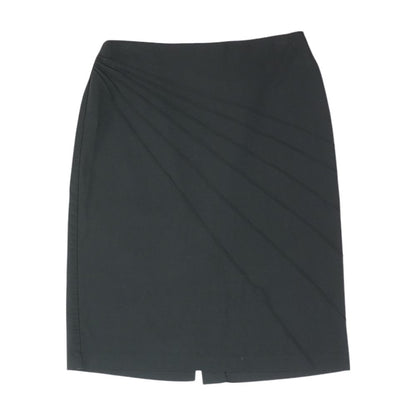 Black Solid Midi Skirt