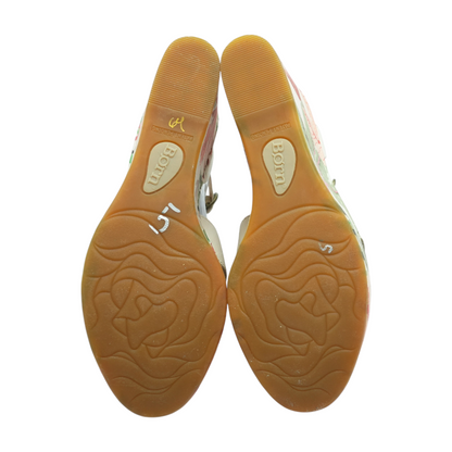 Beige Wedged Sandals