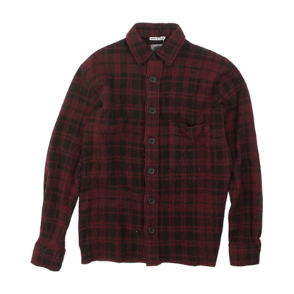 Burgundy Plaid Flannel Button Down