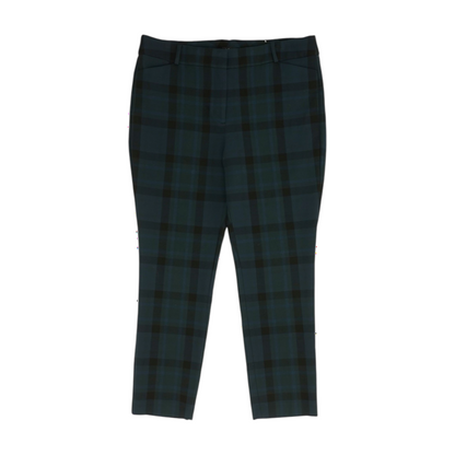 Navy Plaid Skinny Pants
