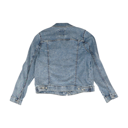 Blue Solid Denim Jacket
