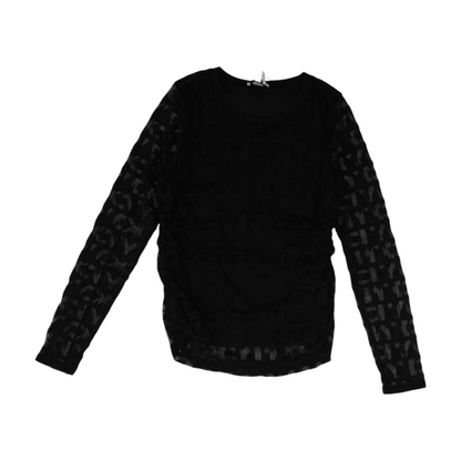 Black Graphic Blouse