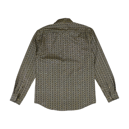 Gold Graphic Long Sleeve Button Down