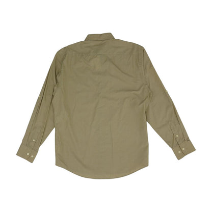 Khaki Solid Long Sleeve Button Down