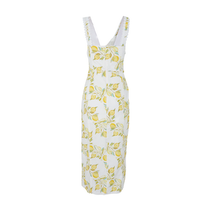 White Print Midi Dress
