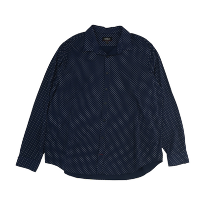 Navy Polka Dot Long Sleeve Button Down