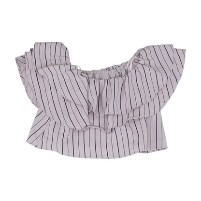 Mauve Striped Short Sleeve Blouse