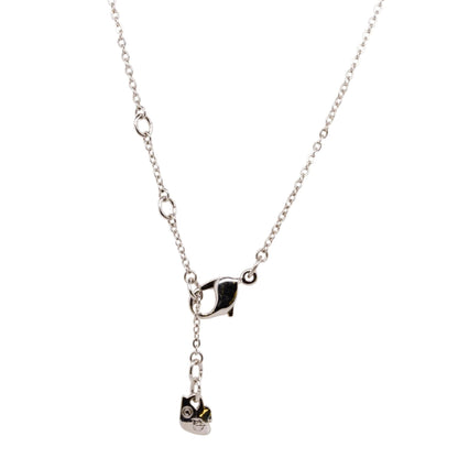 Silver Tone Crystal Flower Pendant Necklace