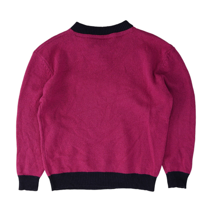 Magenta Solid Pullover Sweater
