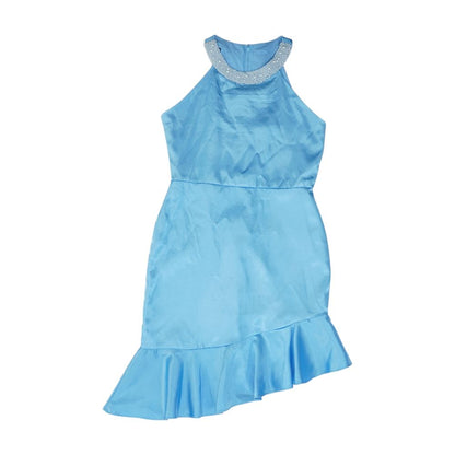 Blue Solid Dress