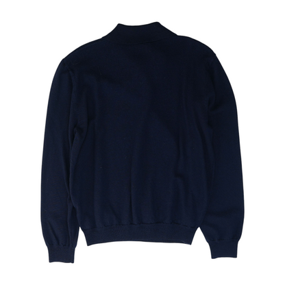 Navy Solid 1/4 Zip Sweater