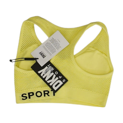 Yellow Solid Sports Bra