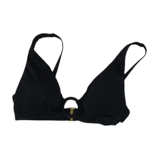 Black Solid Swim Top