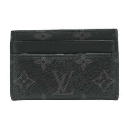 Black  Monogram Eclipse Canvas RFID Double Card Holder