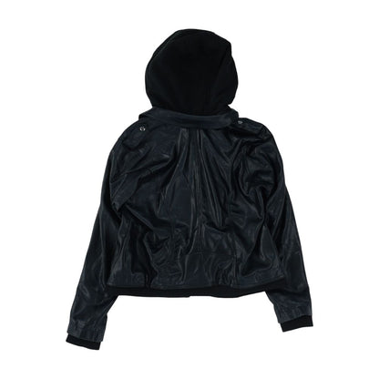 Black Plus Faux Leather Jacket