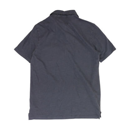 Blue Solid Short Sleeve Polo