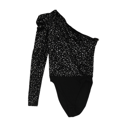 Black Animal Print Bodysuit Blouse