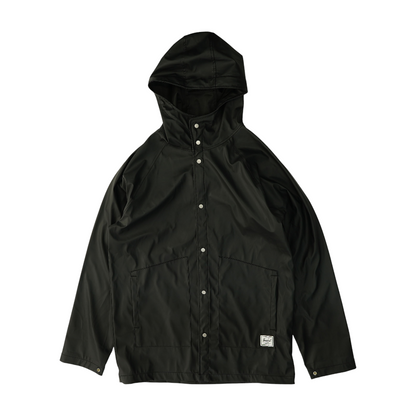 Black Solid Rain Jacket