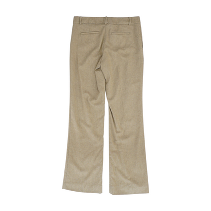 Beige Herringbone Regular Pants