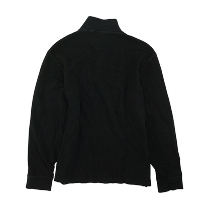 Black Solid 1/4 Zip Pullover