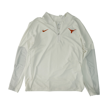 White Texas Longhorns Solid 1/4 Zip Pullover