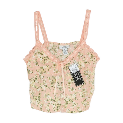 Peach Floral Cropped Blouse