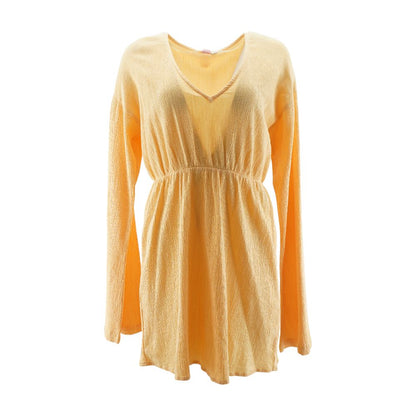 Orange Solid Mini Dress