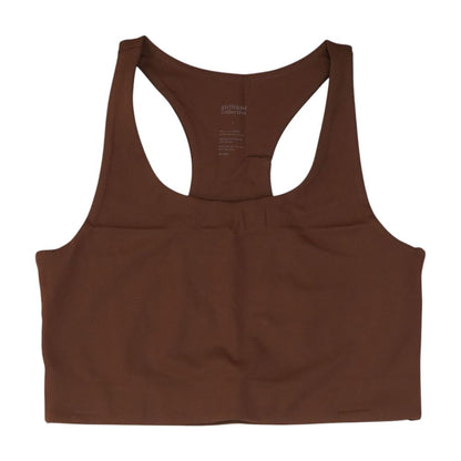Brown Solid Sports Bra
