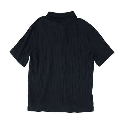 Gray Striped Short Sleeve Button Down