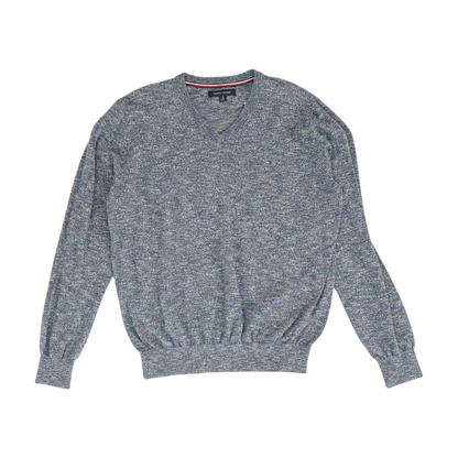 Blue Solid Pullover Sweater