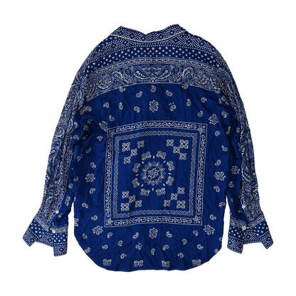 Blue Paisley Long Sleeve Button Down