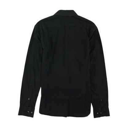 Black Solid Long Sleeve Button Down