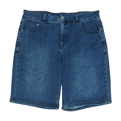 Blue Solid Denim Shorts