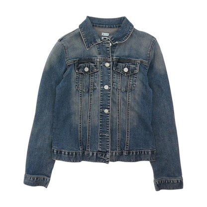 Blue Solid Denim Jacket