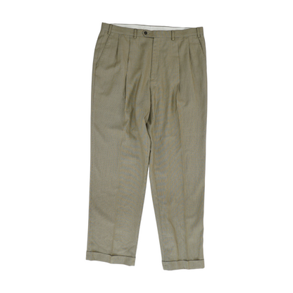 Tan Check Regular Pants