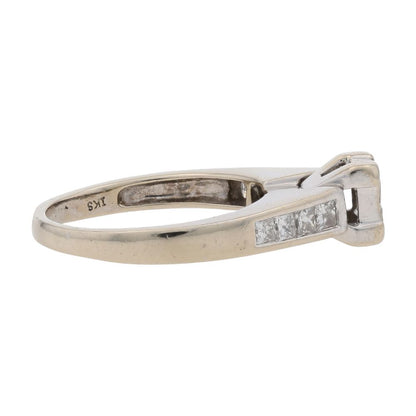 3/4 Ct 14K White Gold Tension Set Princess Cut Diamond Engagement Ring