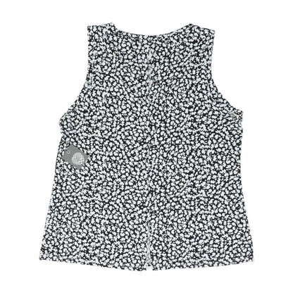 Black Floral Sleeveless Blouse