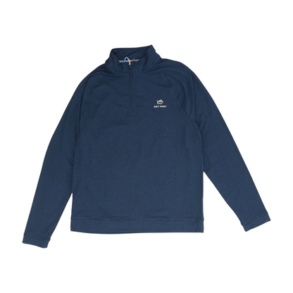 Blue Solid 1/4 Zip Pullover