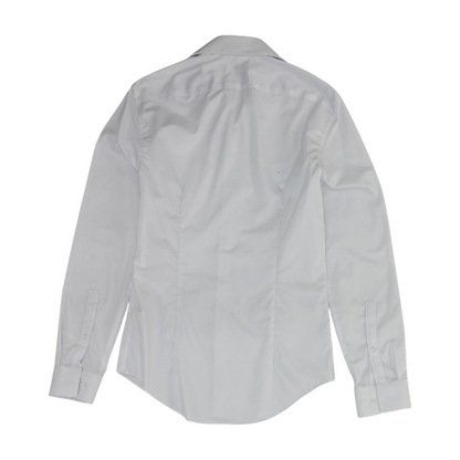 White Solid Long Sleeve Button Down