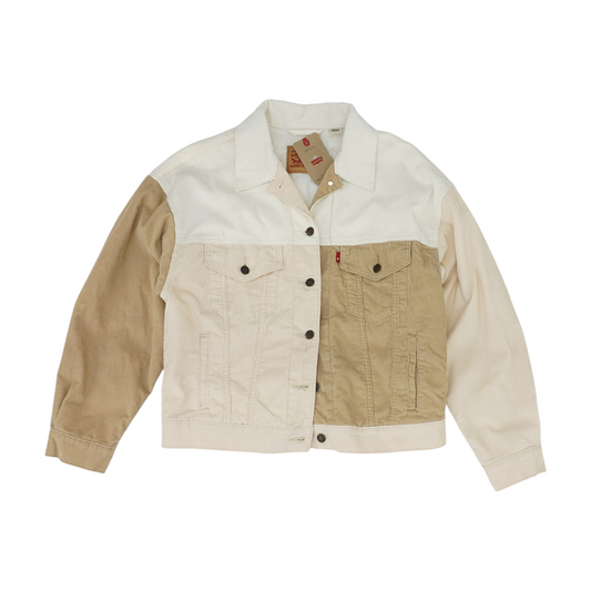 White Color Block Jacket