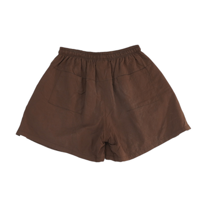 Brown Solid Active Shorts