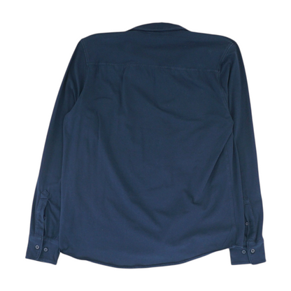 Navy Solid Long Sleeve Button Down