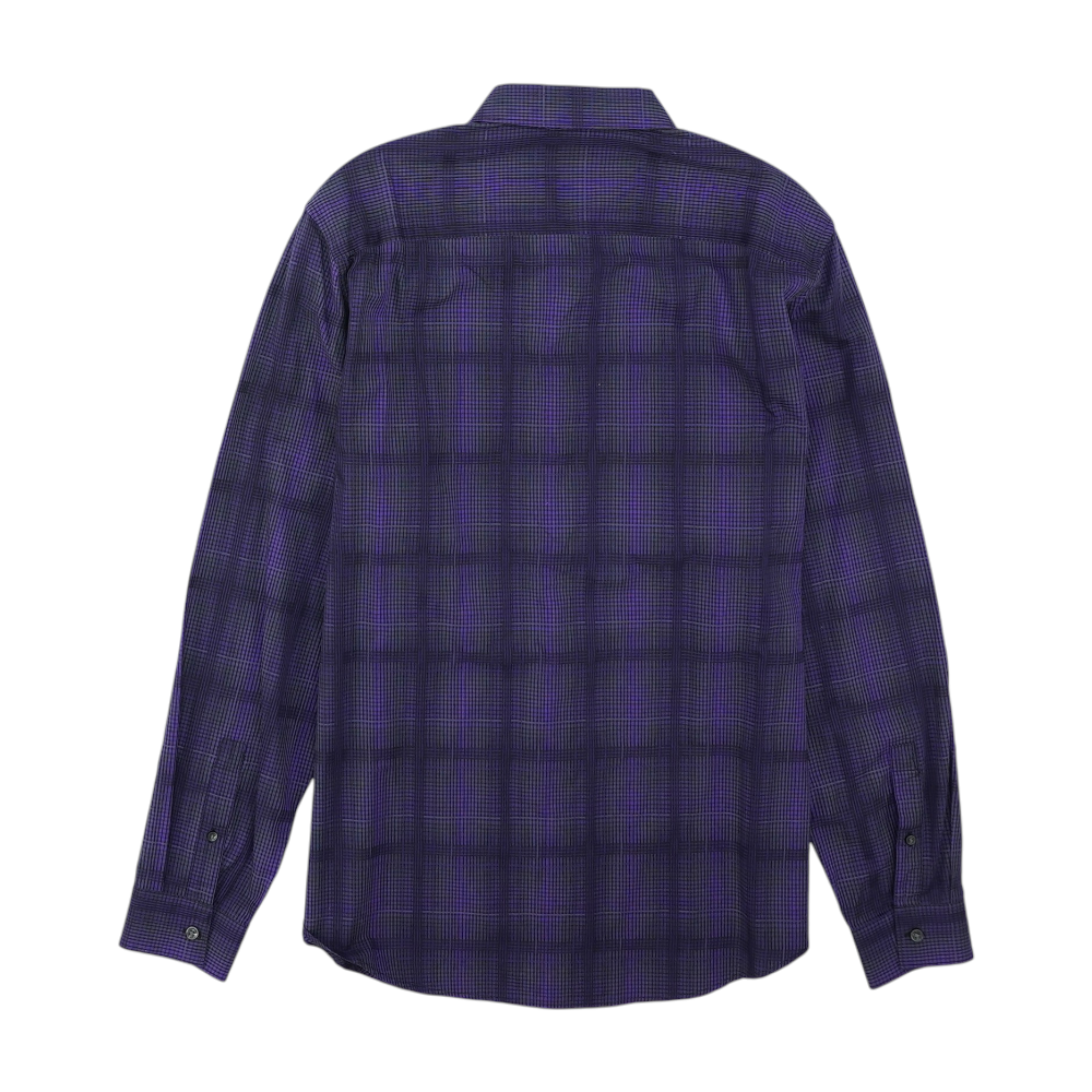 Purple Plaid Long Sleeve Button Down