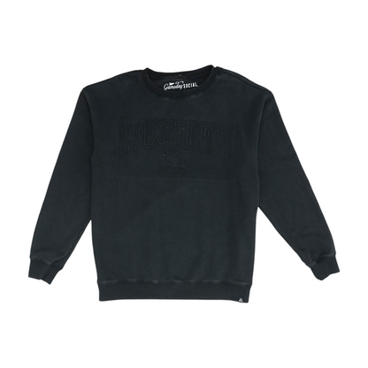 Black Solid Sweatshirt Pullover