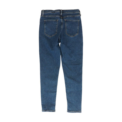 Blue Solid High Rise Skinny Leg Jeans