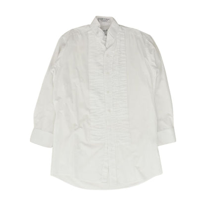 Vintage White Solid Long Sleeve Button Down