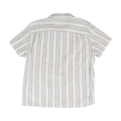 White Striped Short Sleeve Button Down