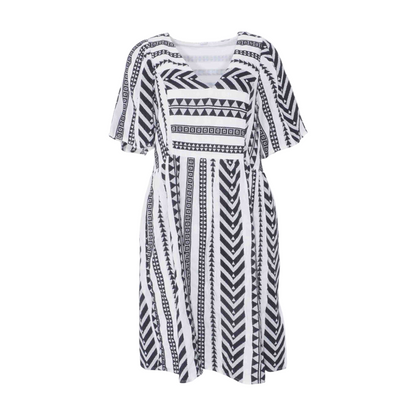 White Tall Geometric Mini Dress