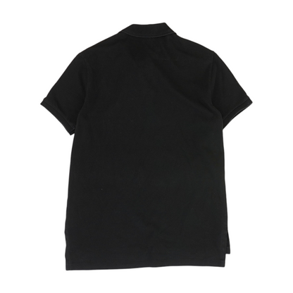 Black Solid Short Sleeve Polo